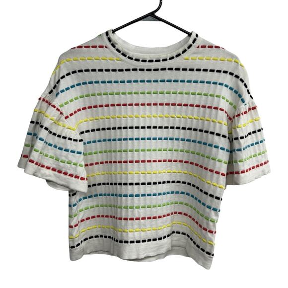 Dopamine Retro Stitch Top Etcetera Rainbow Stripes Clean Girl Aesthetic XS - Picture 1 of 6